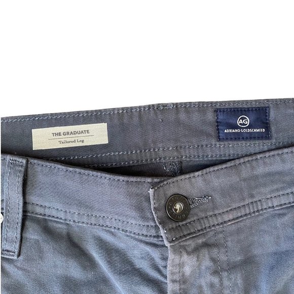 AG Adriano Goldschmied The Graduate Pants Tailored Leg Chino Mens 38x27 Gray - Picture 6 of 8